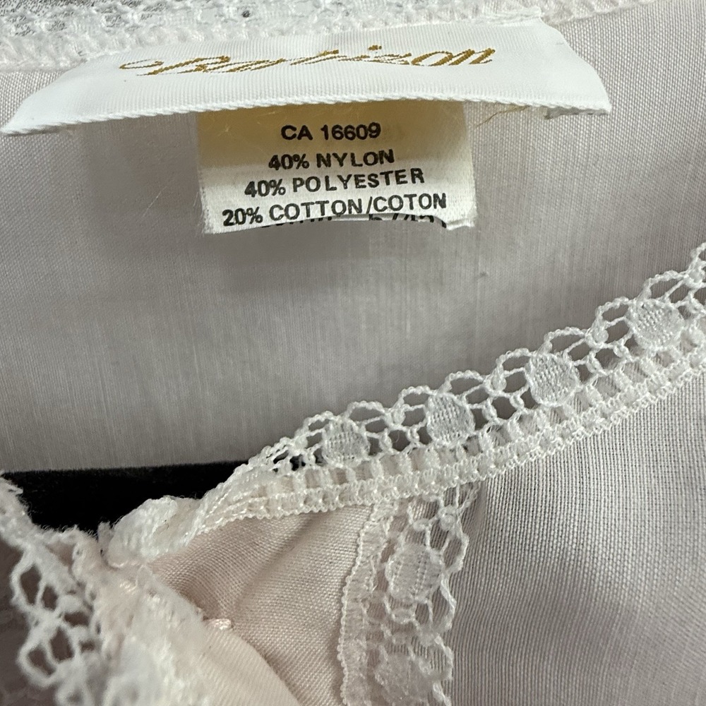 Vtg Barbizon Pink Lace Embroidered Long Sleeve Night Gown Babydoll‎ Sheer Sz M/L - Picture 4 of 16